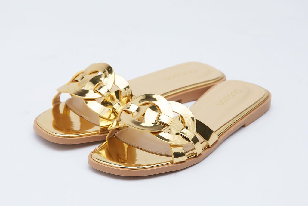 Mine glossy slides in gold - Outlash brand
