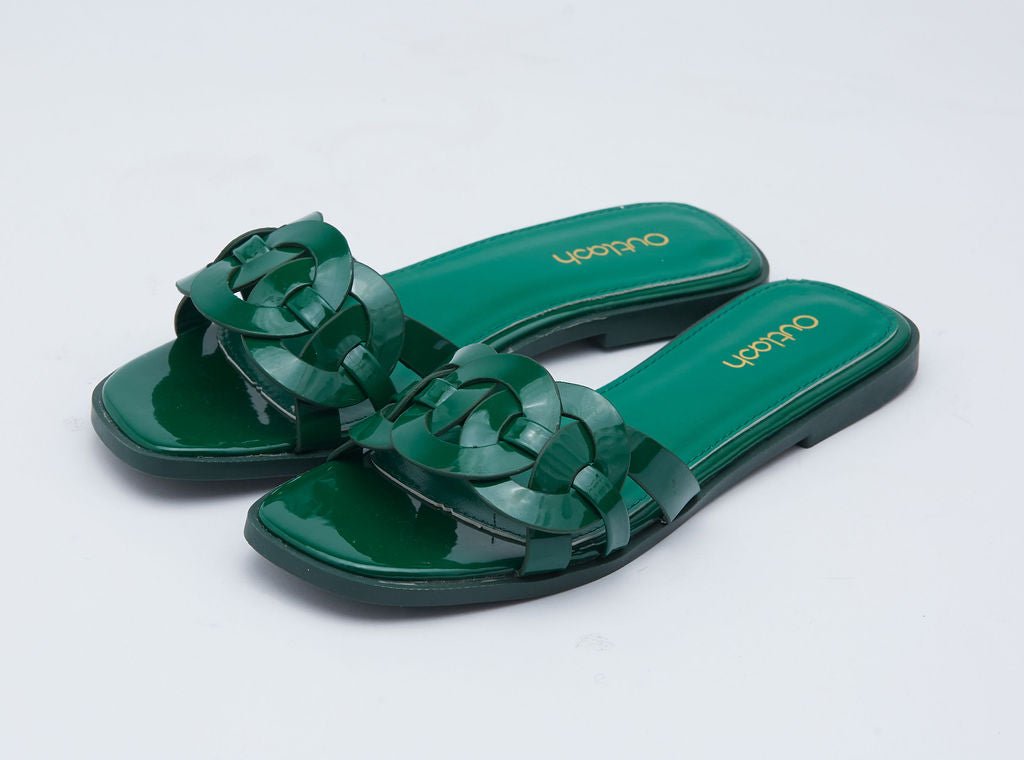 Mine glossy slides in green - Outlash brand