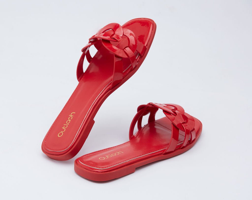 Mine Glossy Slides In Red - Outlash brand